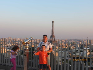 Me with the kids, trying to catch a still image.