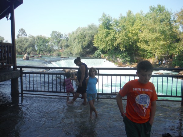 Pelin and Emre are not much impressed with the waterfall